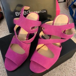 Barely worn block heels pink